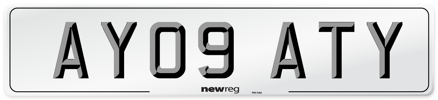 AY09 ATY Number Plate from New Reg